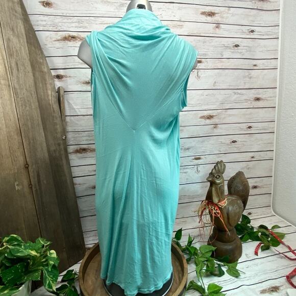 Three Dots Versatile Lightweight Cardigan Sweater L Wear Long or Short Aqua $125 - Picture 5 of 11